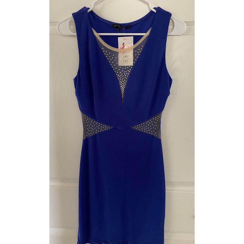 Blue Sequin mini dress